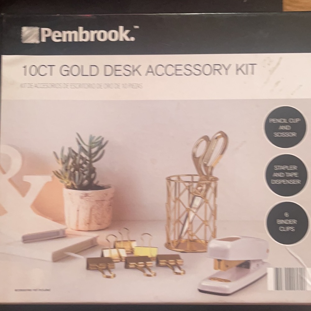 PEMBROOK 8CT GOLD DESK ACCESSORY KIT - Picture 2 of 2